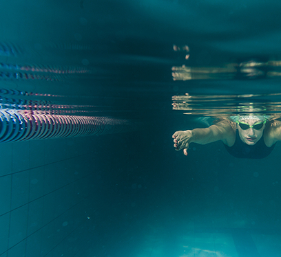 woman swimming in a pool